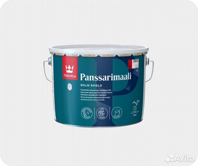 Краска алкидная Tikkurila Panssarimaali 9л BW