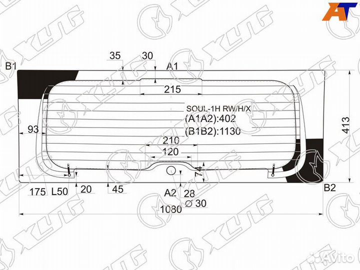 Стекло заднее Kia Soul 1
