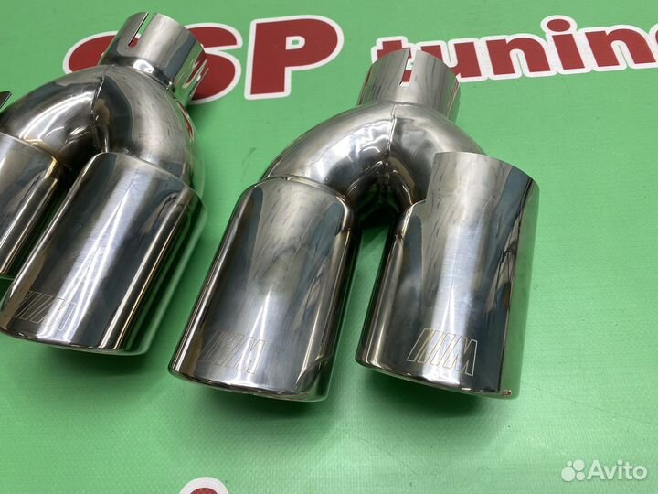 Насадки на глушитель для BMW M двойные хром