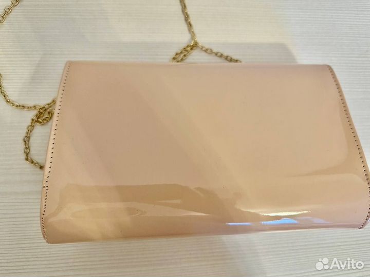 Сумка женская новогодняя клатч розовая лаковая