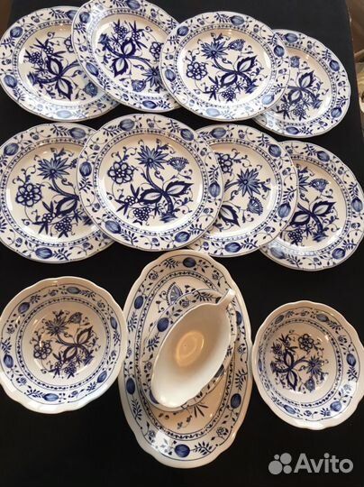 Столовый сервиз синий лук Kahla