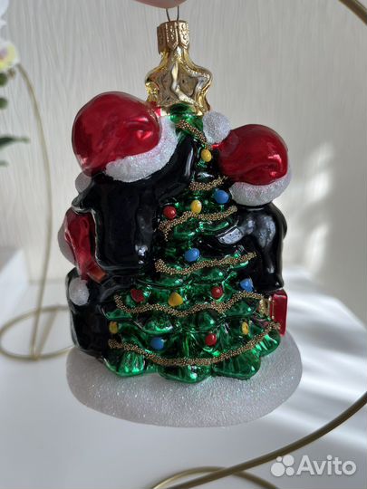 Елочная игрушка Пингвины у елки