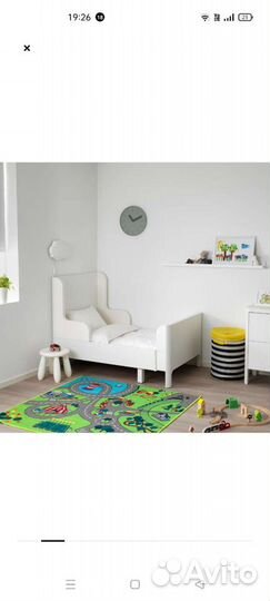 Кровать с матрасом Икеа детская, растущая Бусунге