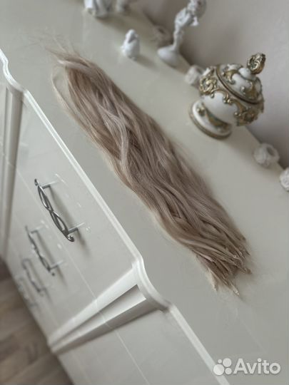 Славянские волосы блонд платина 58см бу
