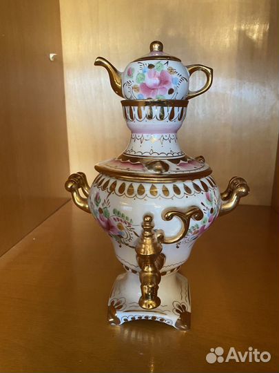 Самовар розовая Гжель СССР