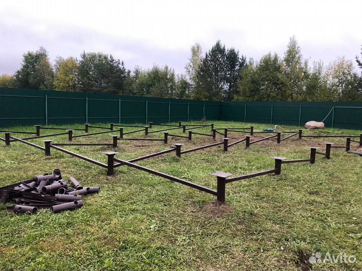 Свайно-винтовой фундамент, сваи установка