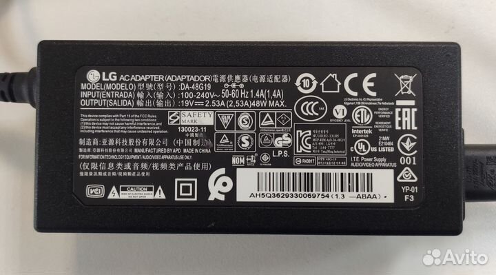 Оригинальный Блок питания 19V 2.53 A (DA-48G19) LG