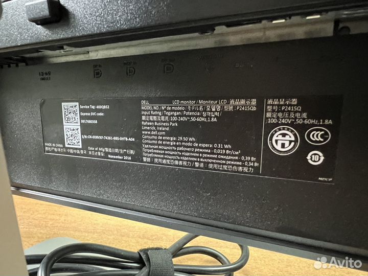 Монитор Dell p2415q p2415qb 4k 4к 24 дюйма