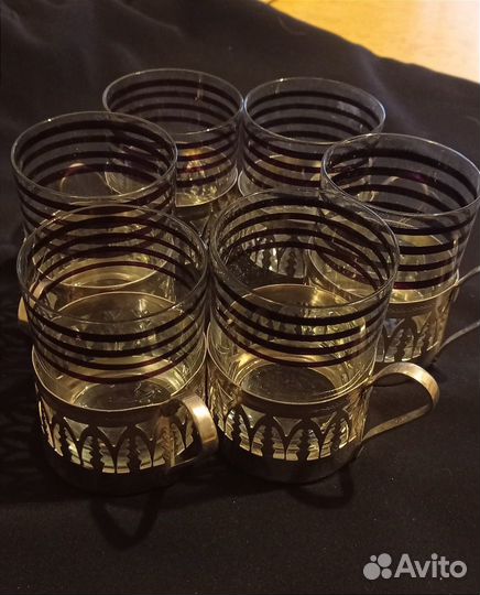 Набор стаканов с подстаканниками