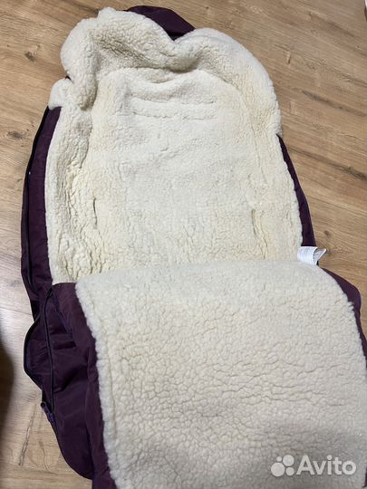 Шерстяной конверт в коляску зимний