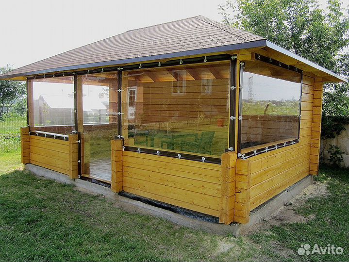 Мягкие окна для террасы, беседки, веранды под ключ