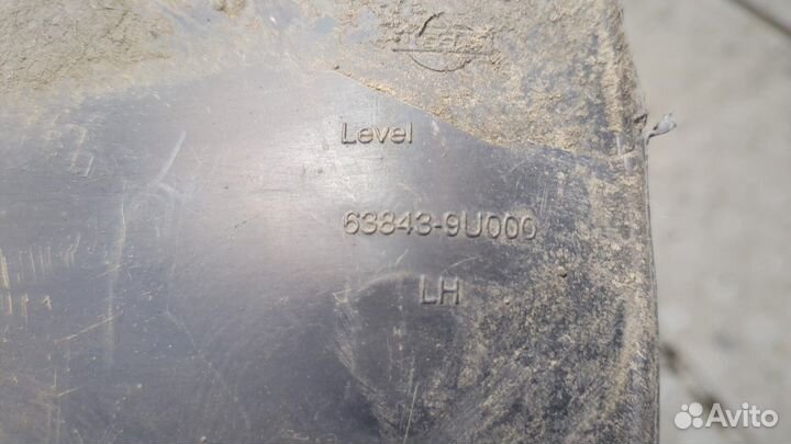 Защита арок (подкрылок) левая передняя Nissan Note E11