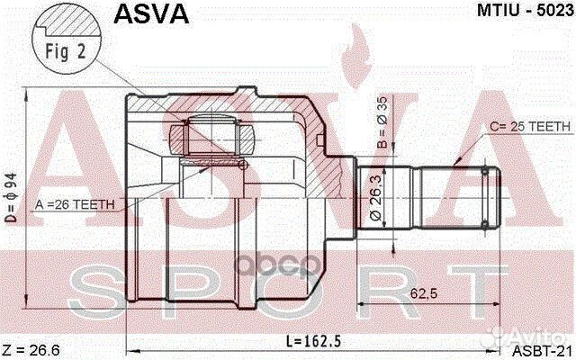 ШРУС внутренний правый 26x35x25 mitsubishi : DI