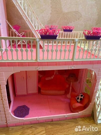 Домик кукольный для барби с мебелью