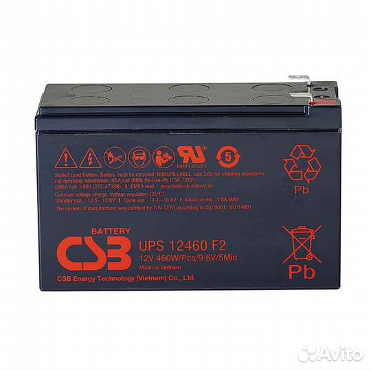 Аккумулятор CSB UPS 12460 F2 новый