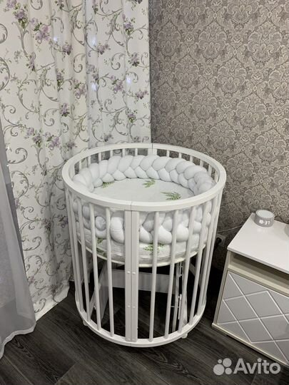 Матрас в круглую кроватку