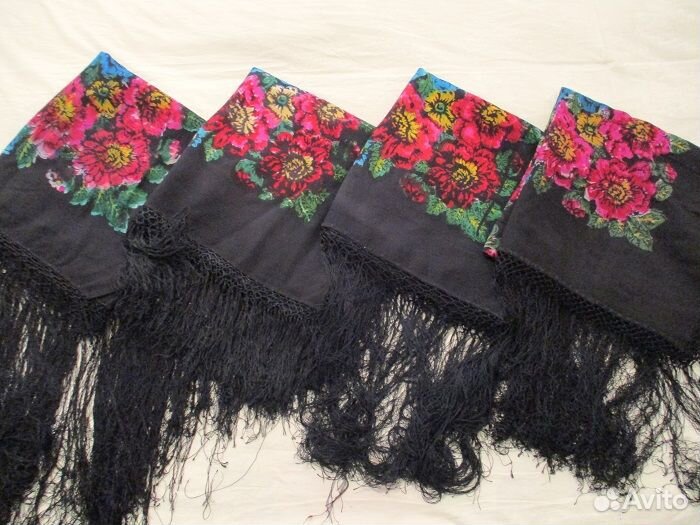 Платок, натуральный шелк, винтаж, СССР