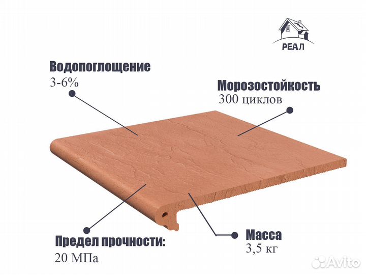 Клинкерные напольные ступени Пальмира