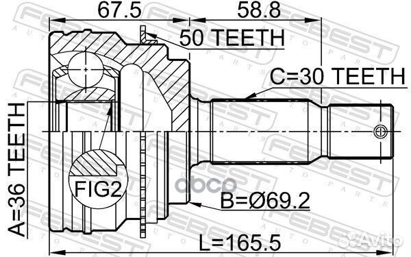 Шрус 0410V97A50 Febest