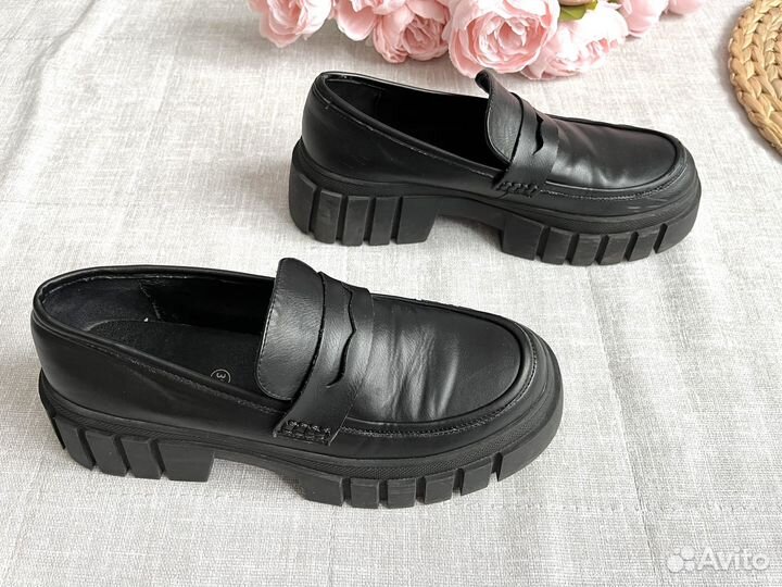 Лоферы женские 39 25 см befree тракторная подошва