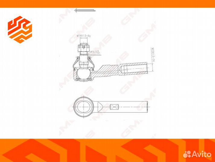 Наконечник рулевой внешний GMB 07011160