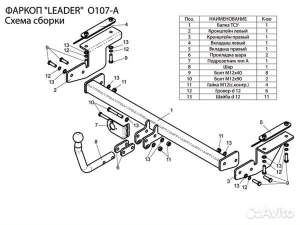 Фаркоп Opel Astra Универсал (2004-2007)