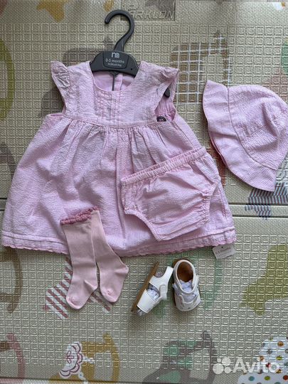 Платье, панама и трусики Mothercare, 0-3