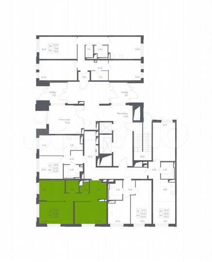 2-к. квартира, 53 м², 1/13 эт.