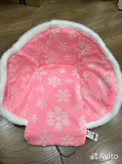 Сиденье для санок Ника меховое розовое