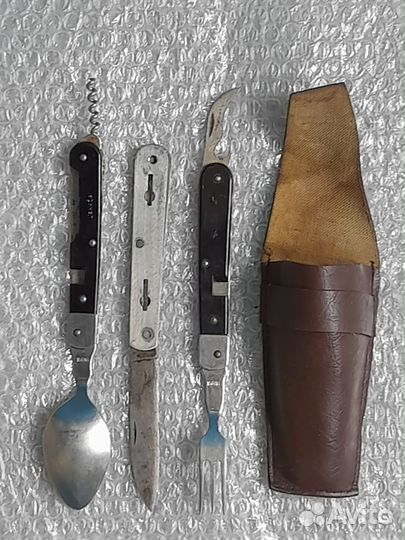 Нож Турист Москва СССР складной ложка вилка чехол