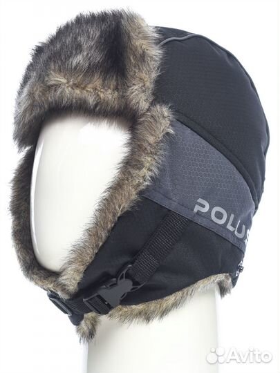 Шапка зимняя Полюс,цв. Серый/Черный,т.Cell,р.58-60