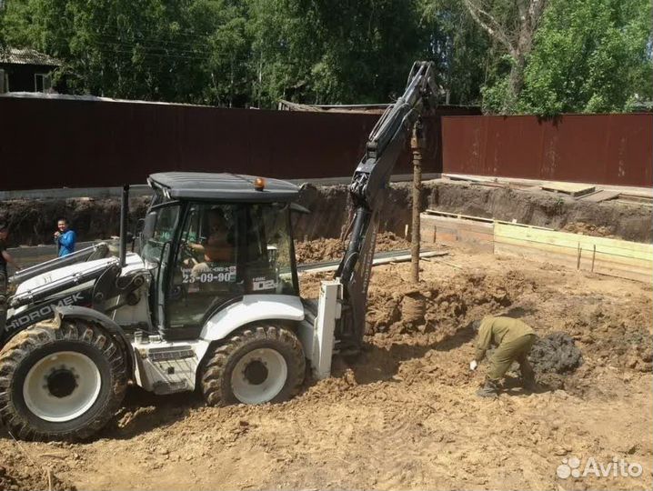 Арендa экcкаватора погрузчикa с ямобуром