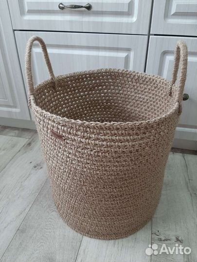 Корзина для белья из джута