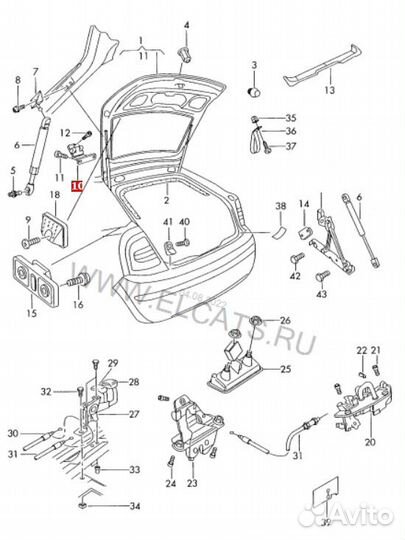 Петля двери багажника Skoda Fabia 6Y2 2003