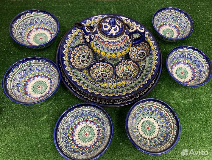 Набор узбекской посуды (риштанская керамика)