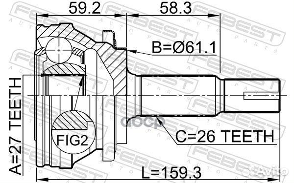 ШРУС наружный 27x70x26 (toyota RAV4 ACA3#/GSA3#