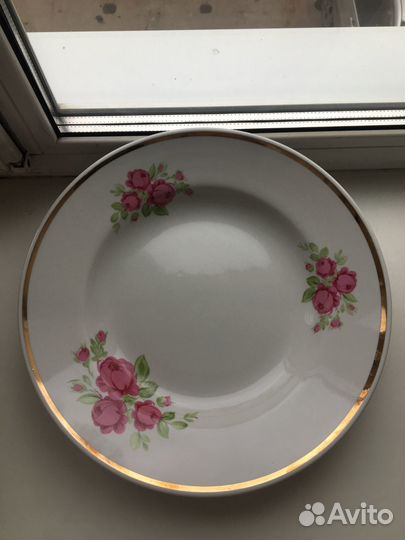 Посуда фарфор, соусник, тарелка, СССР, винтаж