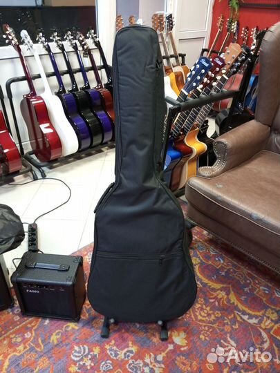 Чехол для акустической гитары черный плотный