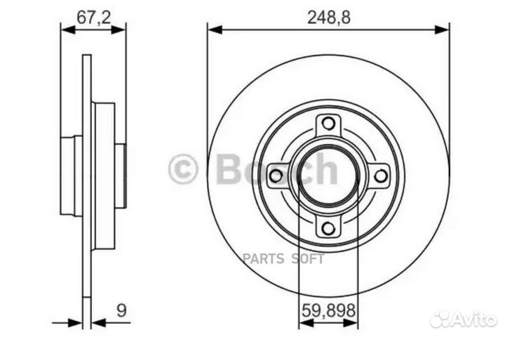 Bosch 0986479S42 Диск тормозной зад