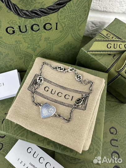 Браслет Gucci Гучи серебро