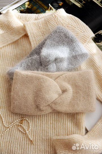 Повязка на голову вязаная