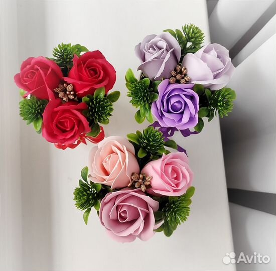 Букет роз из мыла