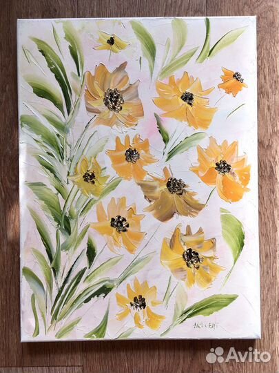 Картина маслом на холсте Цветы солнца