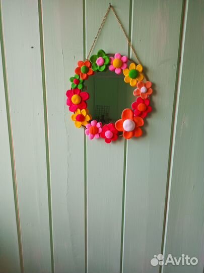 Зеркало с цветами ручная работа