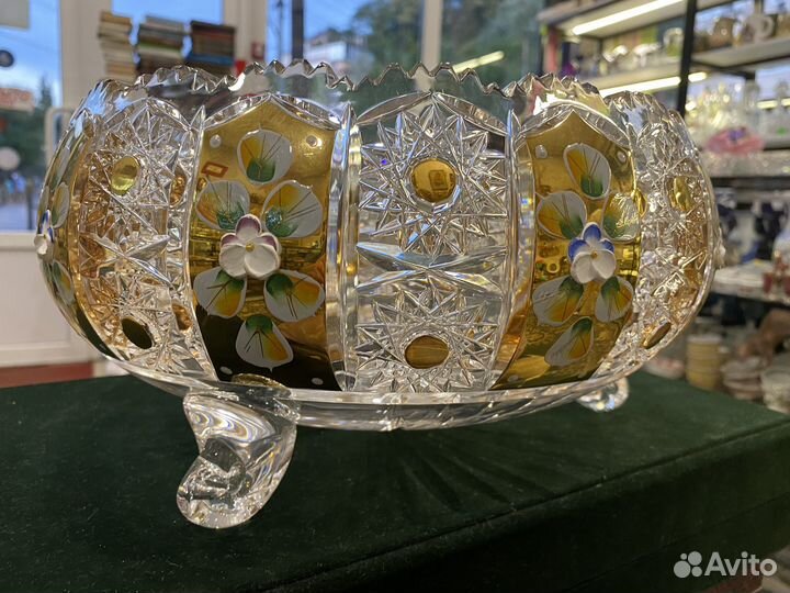 Хрусталная ваза винтаж богемия чешская республика