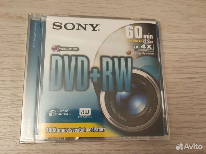 Диски Sony DVD+RW и DVD-RW 60 min для видеокамер