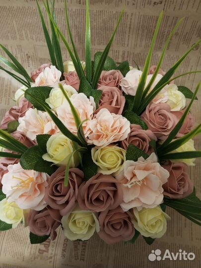 Букет из мыльных роз