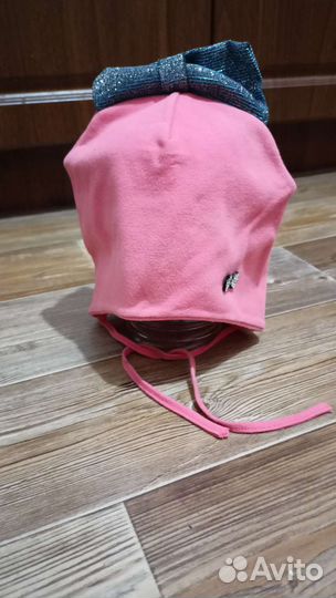 Шапка с завязками для девочки 50 52