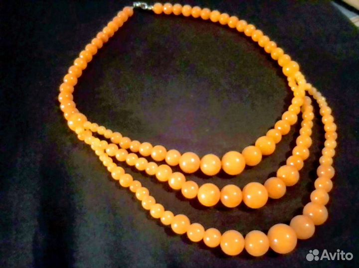 Натуральные бусы желтый агат. Индия