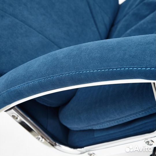 Кресло компьютерное Softy Lux флок, синий, 32